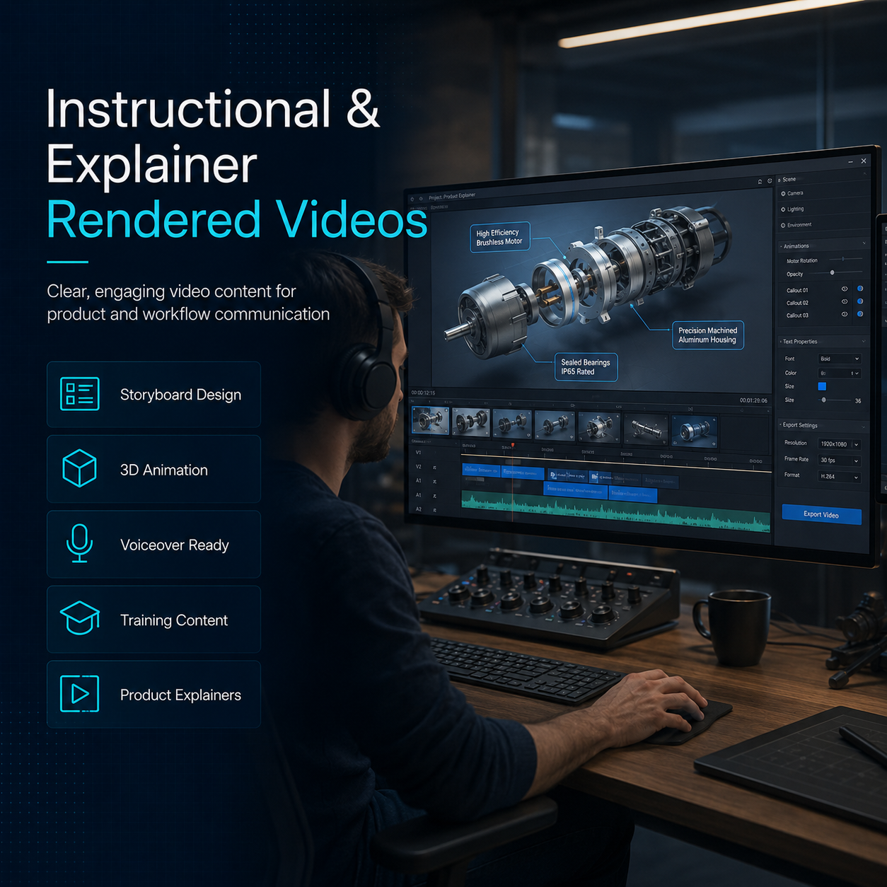 Instructional & Explainer Rendered Videos